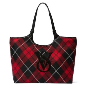Victoria's Secret Red and Black Checkered Tote